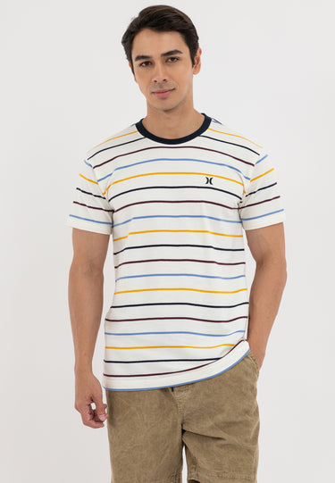 Multi Stripe Tee White