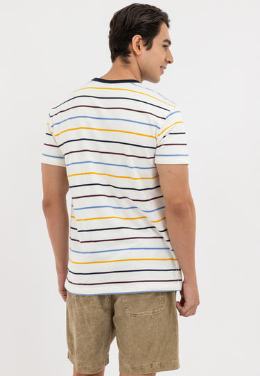 Multi Stripe Tee White