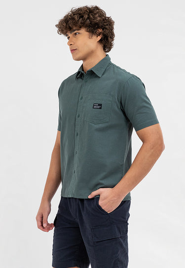 Pocket Logo Button Down Polo Army Green