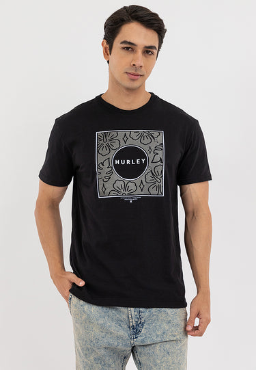 Square Tropical Logo Graphic Tee Black