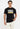 LOGO ON PATTERN TEE Black