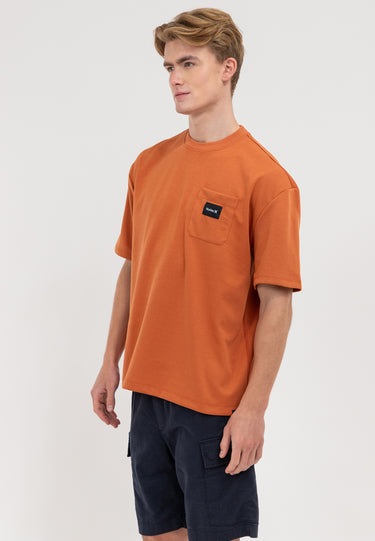 Loose Fit Pocket Tee with Logo Patch