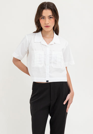 Button Down Cropped Shirt