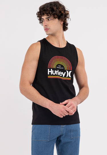 HURLEY ARCHES Men's Black Graphic Tank Top