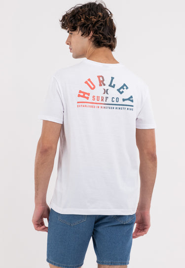 HURLEY SURF CO GRADIENT Men's Off White Graphic Tee