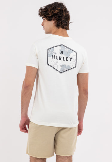 HEXAGON FLORAL PRINT Men's White Graphic Tee