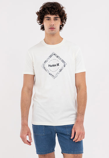 DIAMOND FLORAL PRINT Men's White Graphic Tee