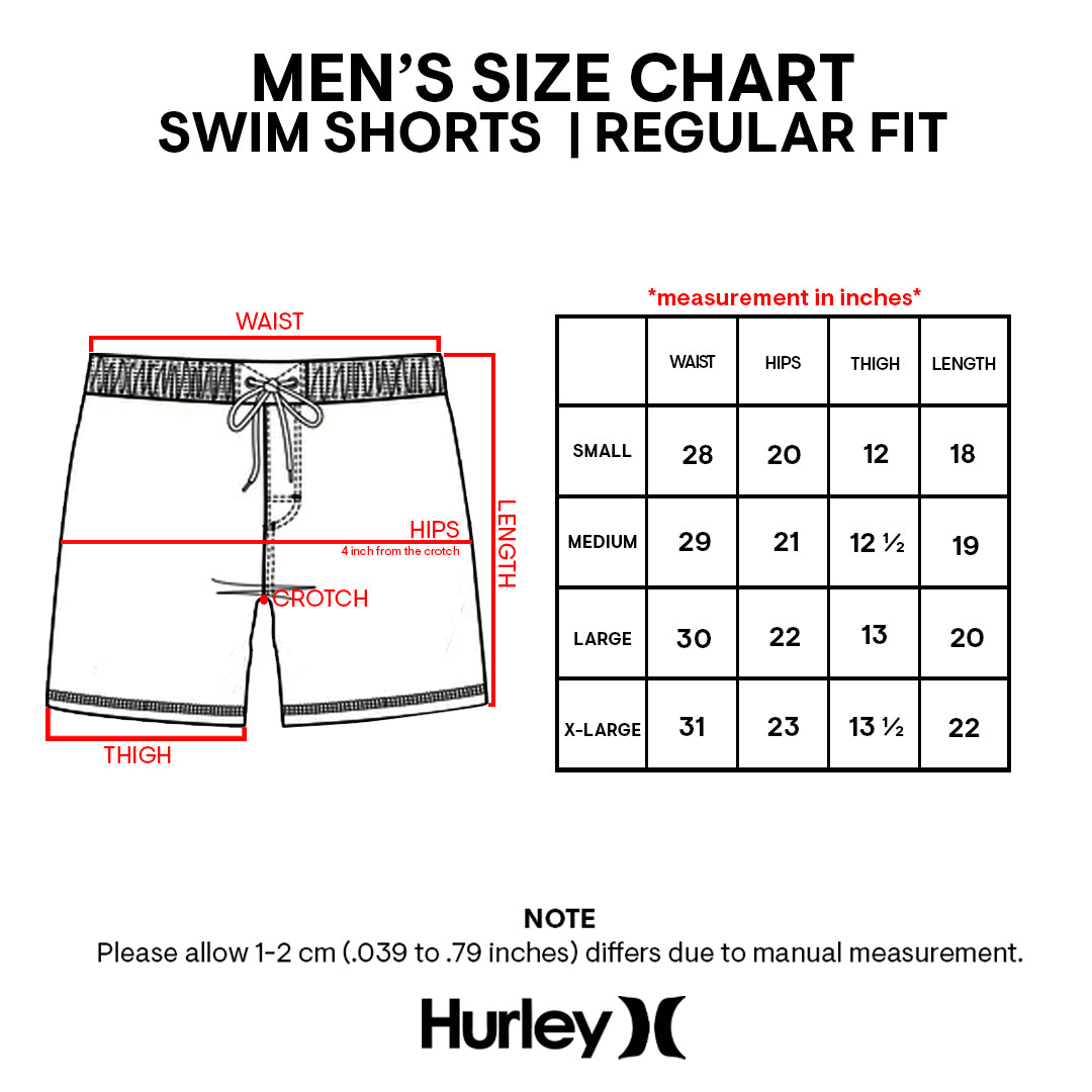 Size Chart Hurley Philippines