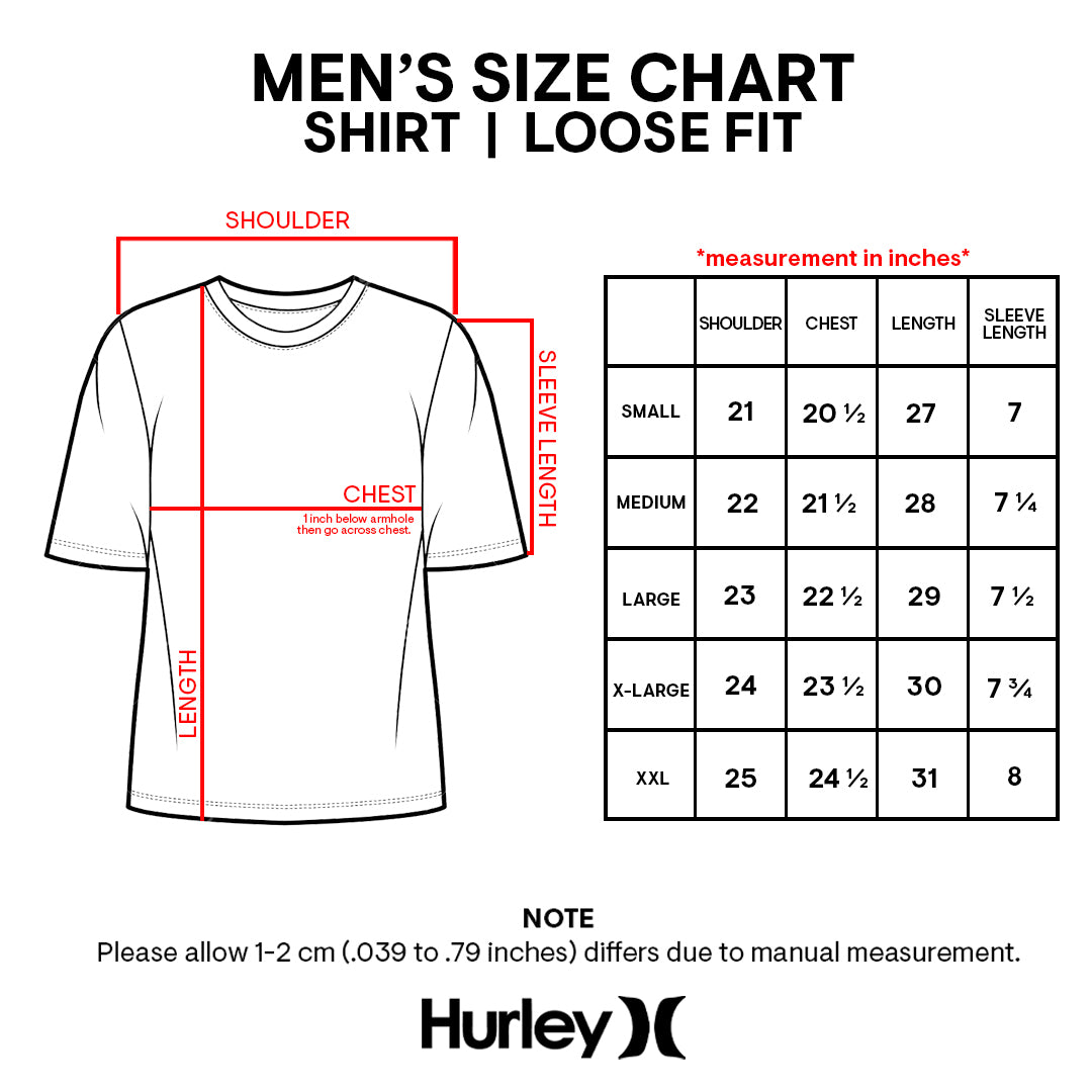 Size Chart Hurley Philippines