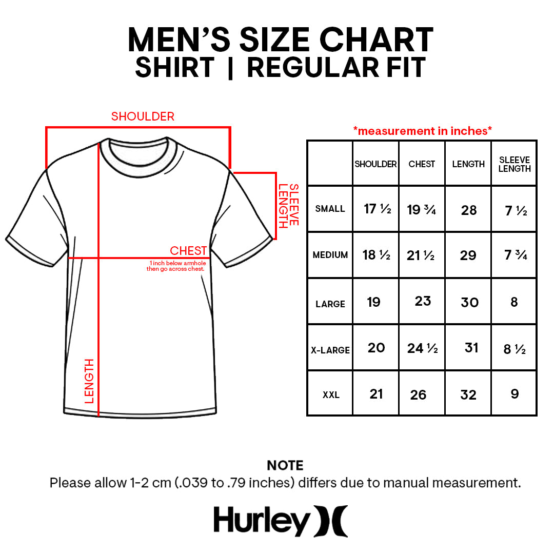 Size Chart Hurley Philippines